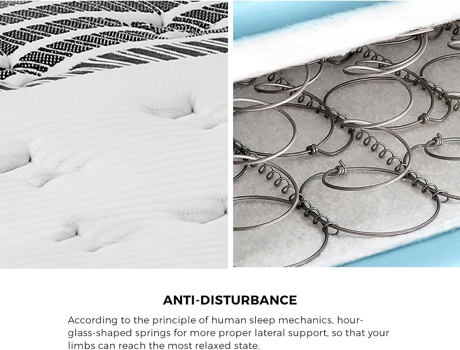 Bedra Bedding King Single Mattress 18Cm Zoned Bonnell Spring Bed Mattress with Silver-Ion Fabric Medium Firm image number 6