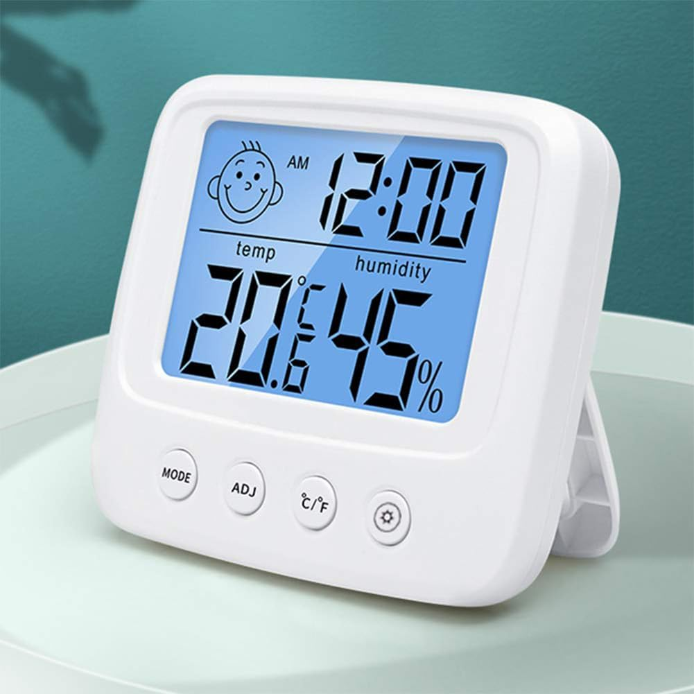 Mumoo Bear Indoor Thermometers Hygrometer Digital Room Thermometer and Humidity Gauge with Clock Humidity Temperature, 5S Fast Refresh, Backlight Function for Home, Office, Bedroom image number 1