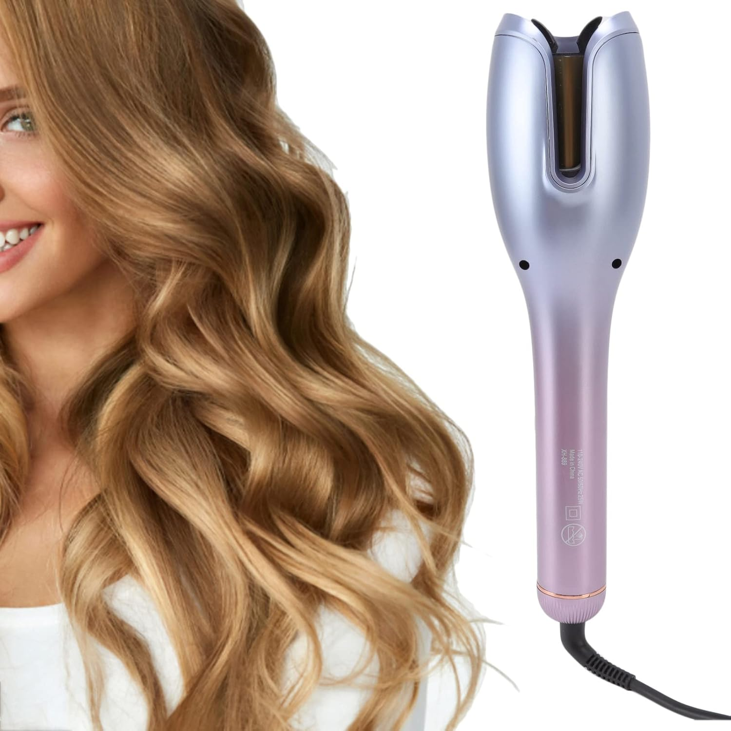 Automatic Curling Iron ABS Innovative Key Design Automatic Curling Iron 110-240V Wide Temperature Range Fast Heating Rate for Women'S Hair Styling (AU Plug) image number 6