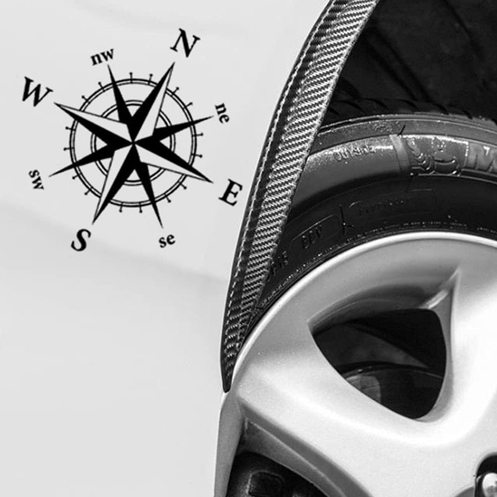 YAHAO 2 Pcs Compass Car Stickers Waterproof Vinyl Decals for All Motorhome Truck Van Car Bumper Decal 15Cm*15Cm Matt Black image number 6