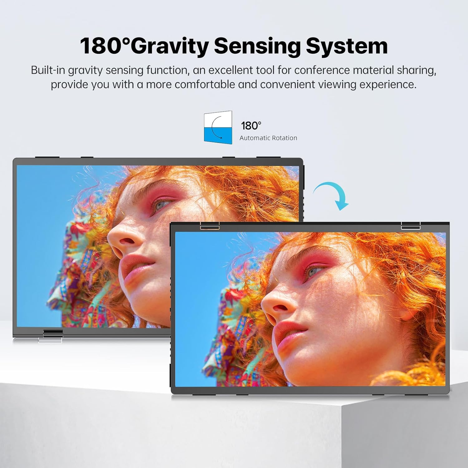 EVICIV 15.6" Dual Portable Monitor for Laptop, 1080P HDR Stacked Display, 360&deg; Folding, Plug & Play, Vertical Screen Extender with Adjustable Stand for Pc/Phone/Game Console (No Driver Needed) image number 2