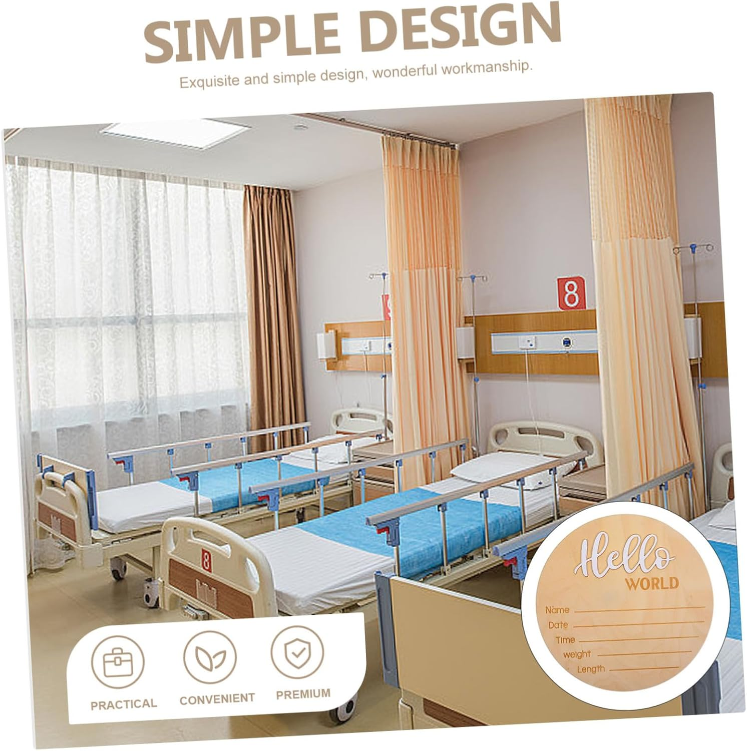 Wooden Birth Announcement Sign Newborn Name Sign Photo Prop for Hospital Girl Cherub Born image number 5