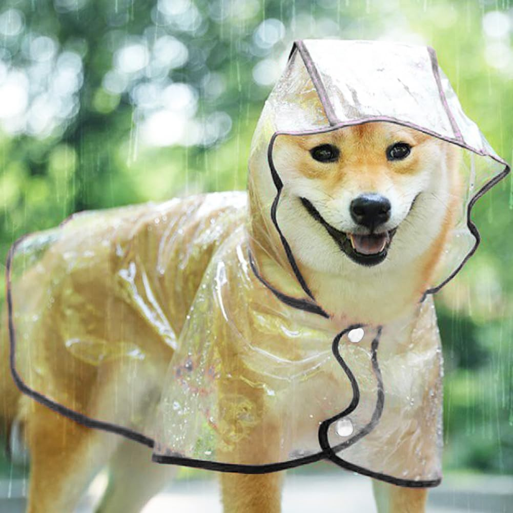 PVC Clear Waterproof Hooded Small Pet Rain Jacket, 1Pc Transparent PVC Waterproof Dog Raincoat with Hood, Transparent Puppy Rain Jacket for Small Medium Dogs, Cats image number 5
