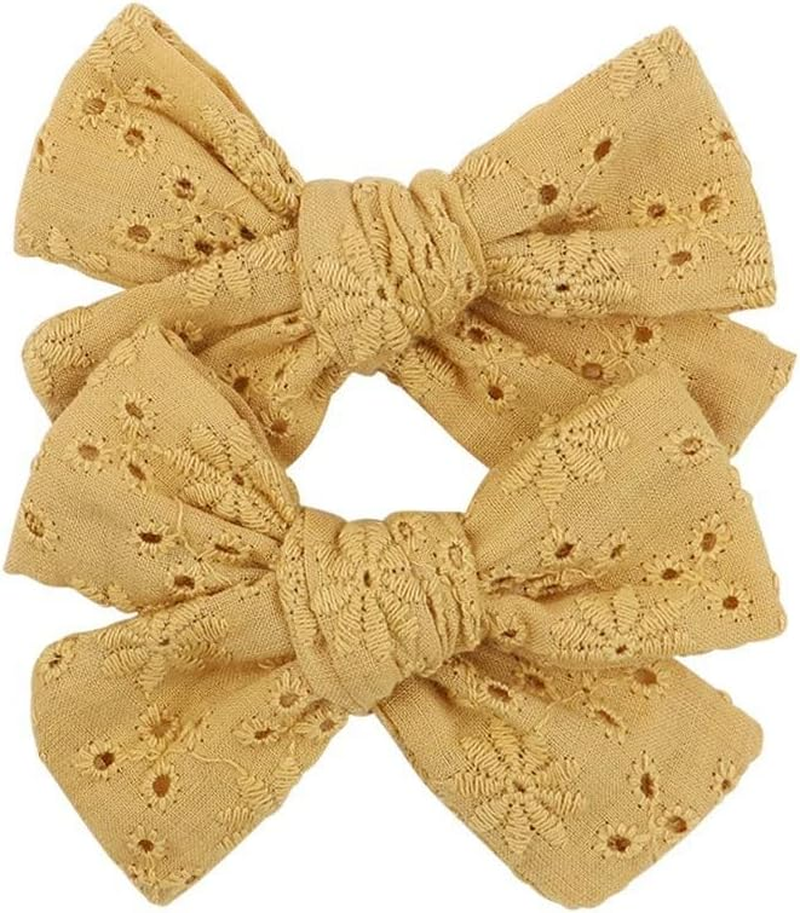 3.2'' Girls Rufous Linen Hair Bows Clips - Alligator Clips Hair Accessories for Little Girls, Toddlers, Kids, and Teens - Grey image number 5