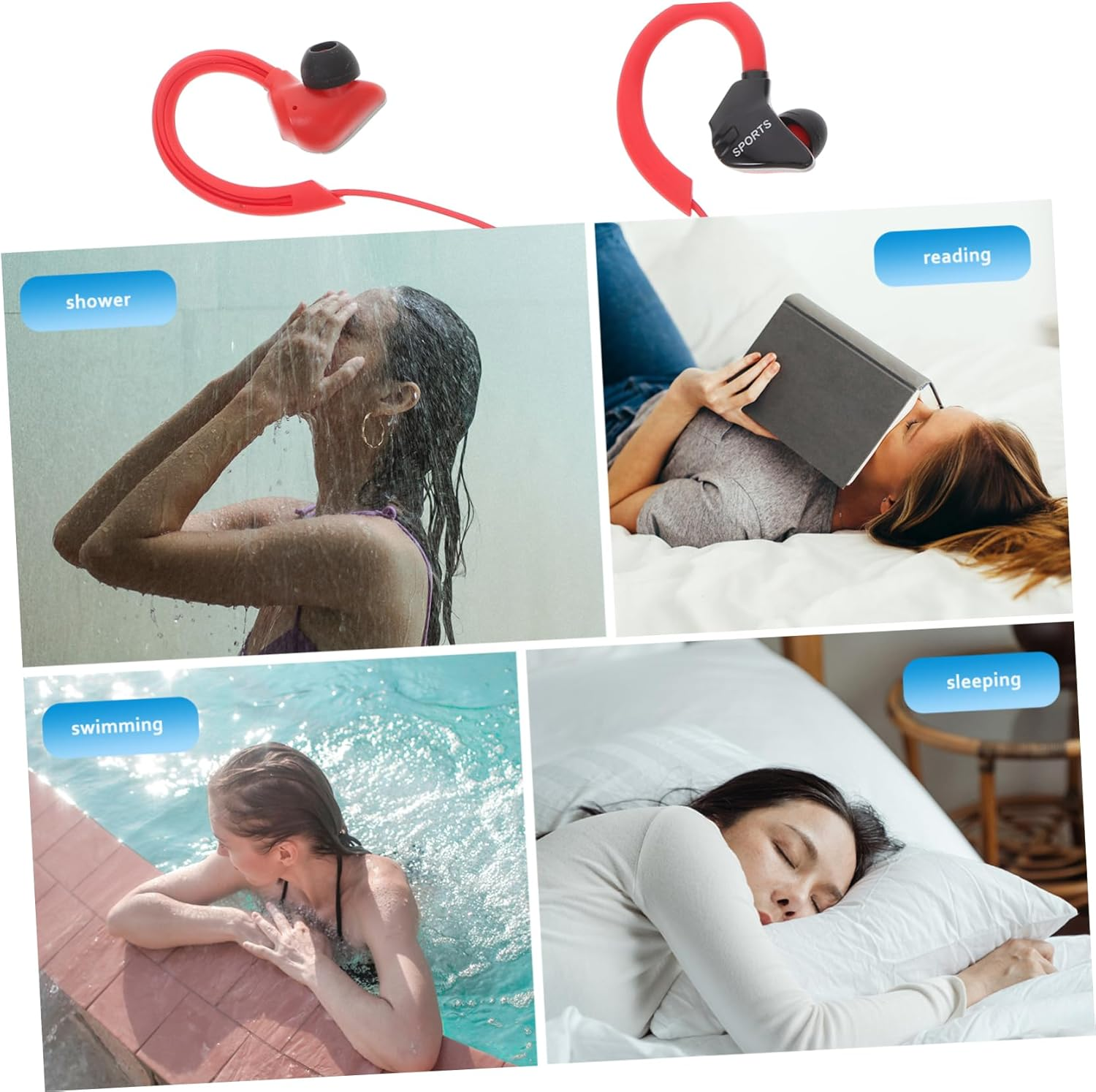 Gadpiparty Wired Earphones Stereo Earbuds Cord Noise Cancelling Heavy Bass In-Ear Earphones for Running Sports and Outdoor Activities image number 2