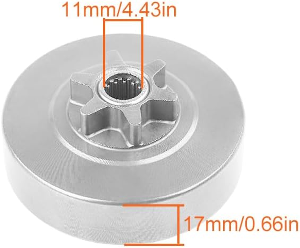 3/8-6T Spur Sprocket Clutch Drum Assembly Kit for Husqvarna 120 36 41 136 137 141 142 235 235E 240 236 Jonsered 2035 2036 2040 2041 Partner 350 351 Chainsaw 530047061 image number 6