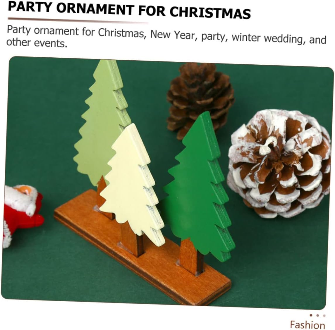 1Pc Adorable Wooden Christmas Pine Decor for Home Desktop Holiday Decoration Material Vibrant Colors for Room Office Garden and Festive Celebrations image number 3
