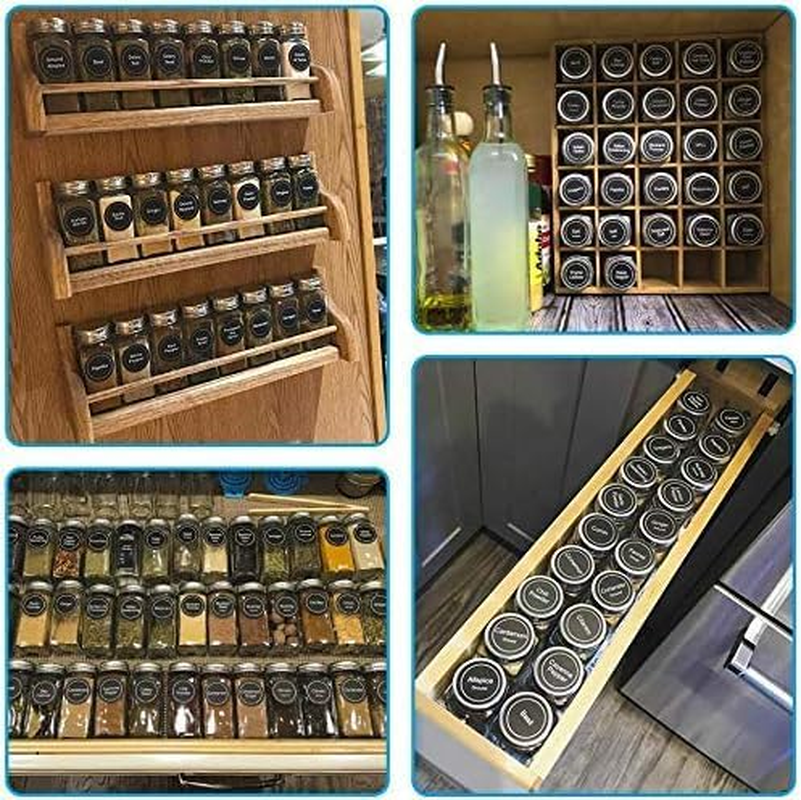 24Pcs Glass Spice Jars, 4 Oz Glass Seasoning Bottles, Spices Container, Empty Spice Jars, Square Spice Bottles with Airtight Stainless Steel Caps with Shaker Lid (24) image number 1