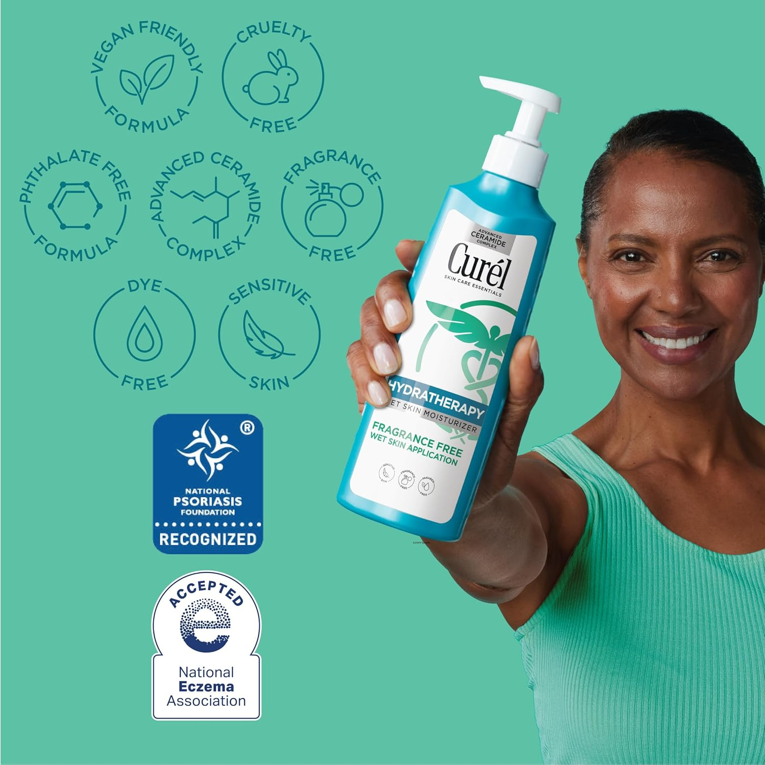 Curel Hydra Therapy in Shower Lotion, Wet Skin Moisturizer for Dry or Extra-Dry Skin, with Advanced Ceramide Complex, 12 Oz, Pack of 2 image number 6