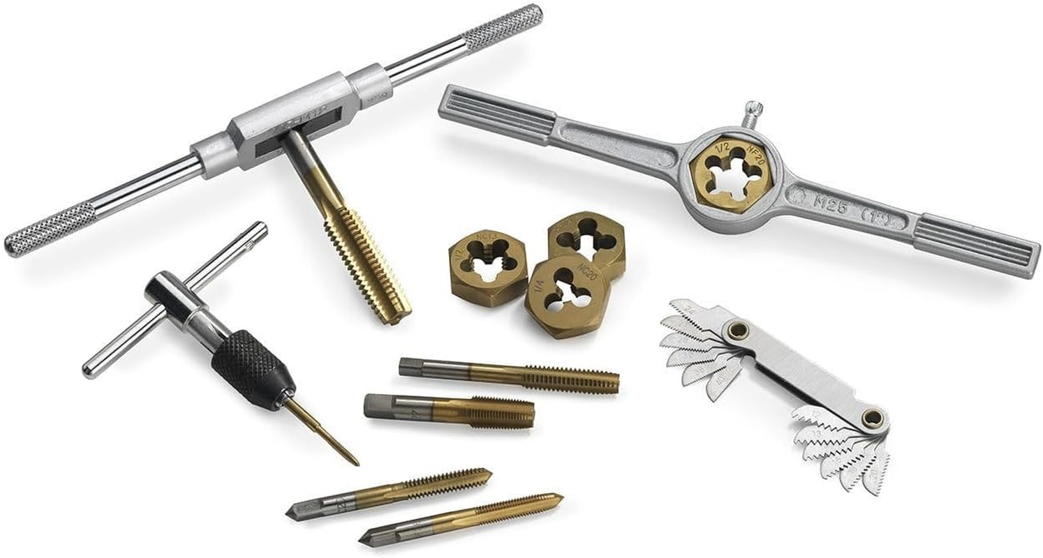 NEIKO 00911A SAE Tap and Die Set, Titanium-Coated Alloy Steel Taps and Dies, Large Threading-Tool Kit with Storage Case, 40-Piece Set image number 4