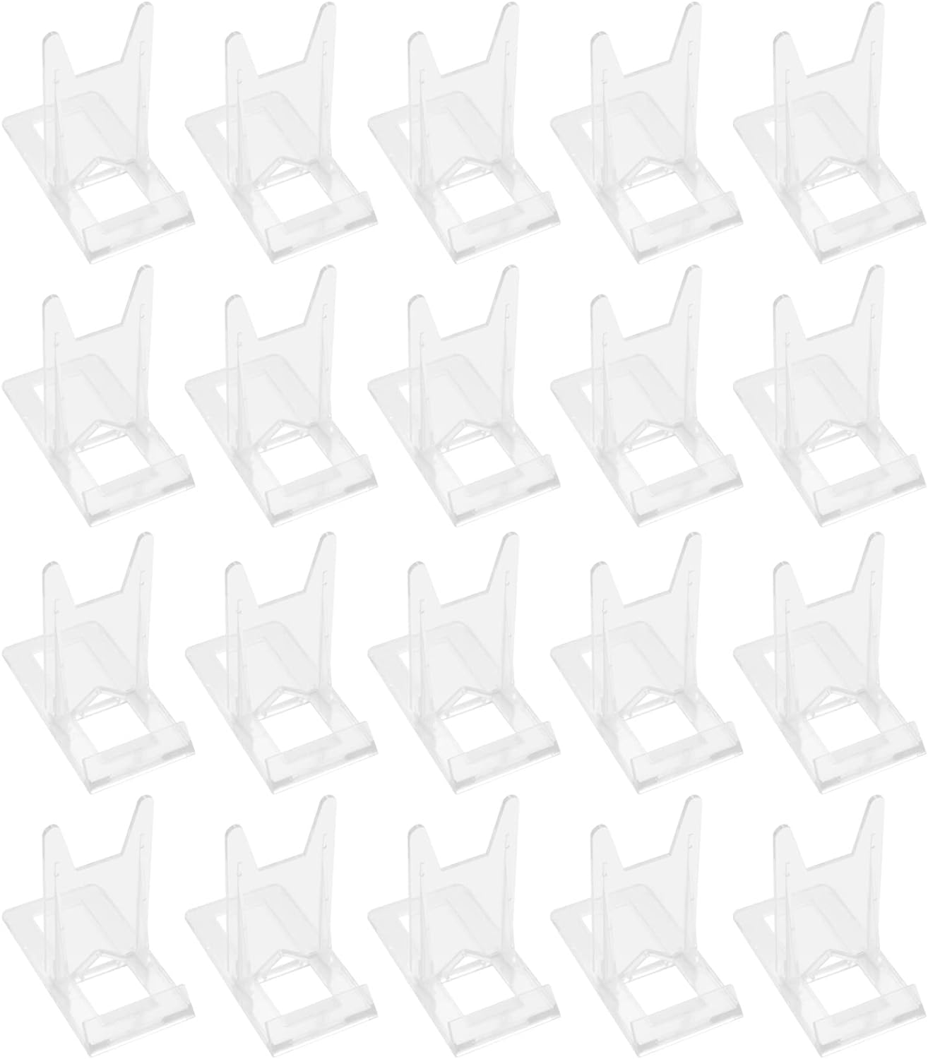 Anlayliay 20 Pcs Display Stand, Acrylic Plate Stands Adjustable Sliding Clear Display Stand Easel Two Part for Plates,Books