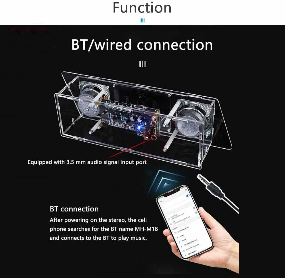 DIY Electronics Kit LED Bluetooth Speaker, Build Your Own Portable Bluetooth Speaker,Led Music Spectrum Electronic Soldering Electronic Kit (Without Shell) image number 3