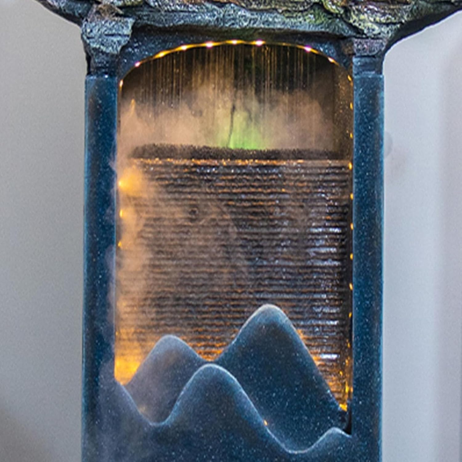 Outdoor Fountain Floor Standing Fountain with Hanging Teapot and Simulated Pine Tree, Indoor Water Recirculation Decorative for Living Room image number 1