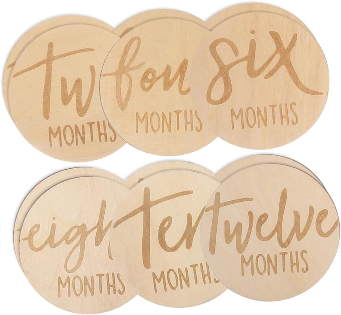 12Pcs Wooden Monthly Milestone Cards for Growth Milestone Signs Keepsake for Newborn Photoshoot image number 6