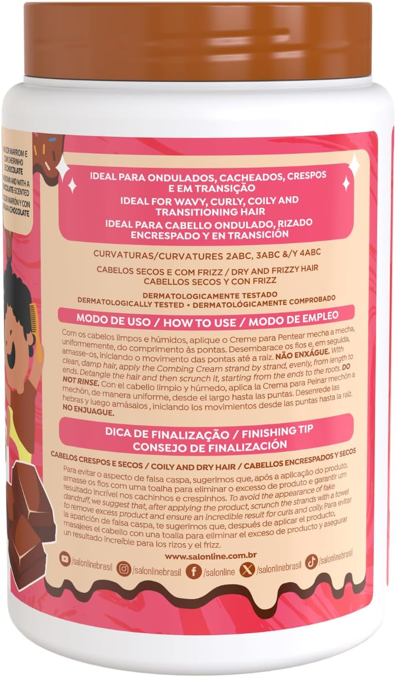 Salon Line Combing Cream Chocolate Children'S Nourished Curls 1 Kg