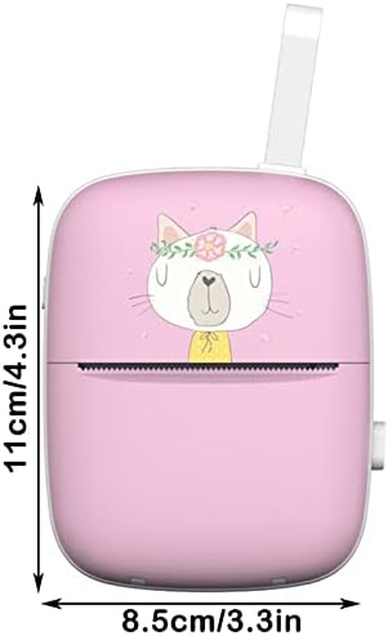 Mini Thermal Printer, Portable Wireless Smart Printer Bluetooth-Compactible Durable Wireless Label Memo Receipt Paper Printer Office Supply for Home/703 (Size : Pink) image number 3