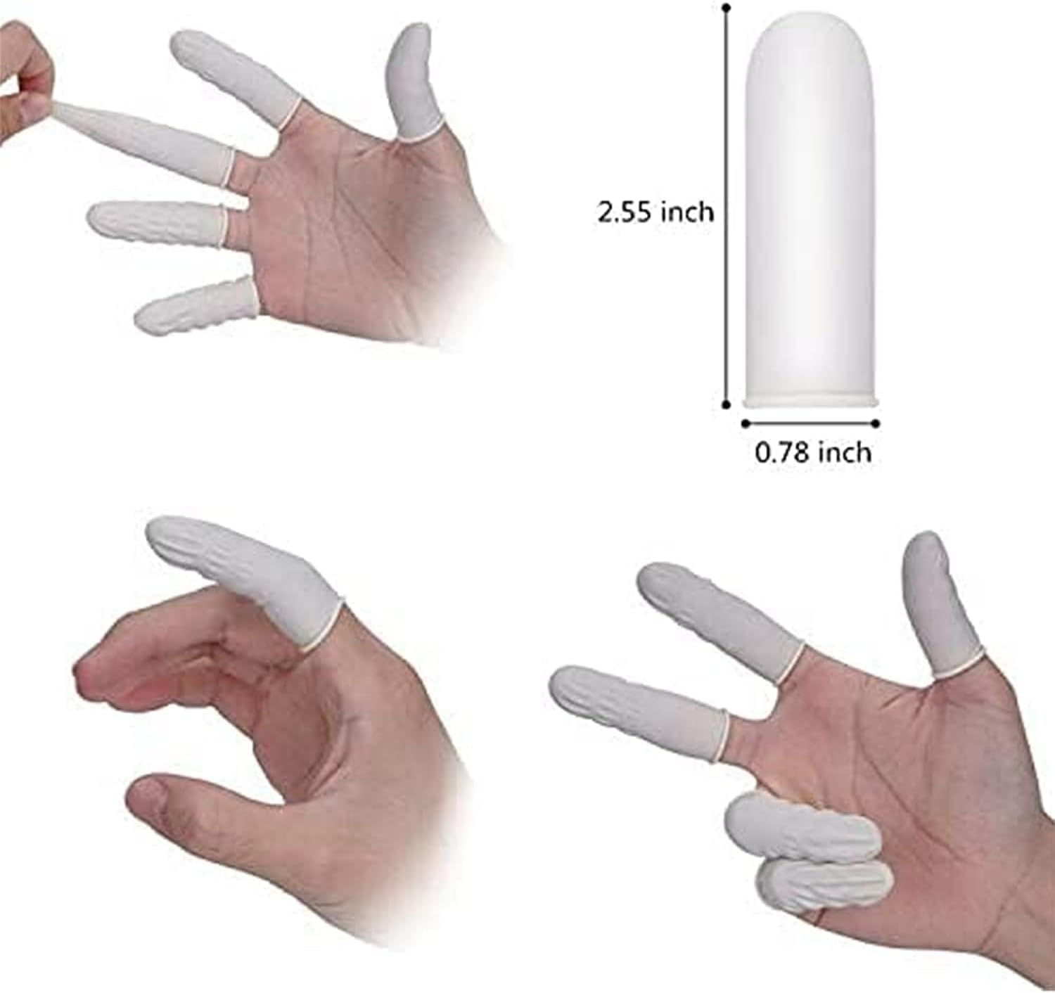 Latex Finger Cots Protectors,400Pcs anti Static Fingertip Protective Fingers Cots,Latex Finger Cots anti Static Fingertips,Rubber Fingertip Protective Fingers Cots,Latex Rubber Finger Caps Finger Cots image number 2