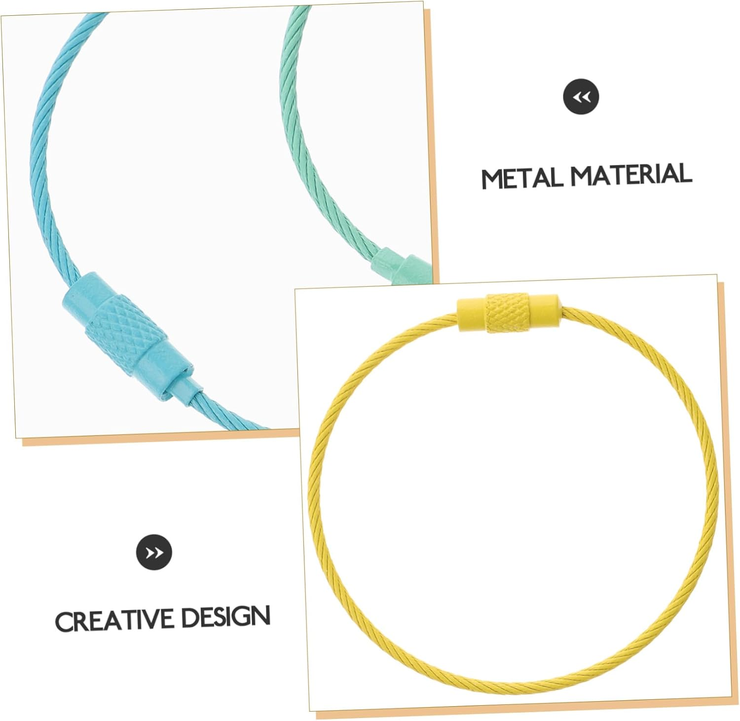 Generic 15Pcs Wire Key Chain Loop Holder Durable Wire Rings for DIY Projects Luggage Tags and Key Management Versatile Keyring image number 4