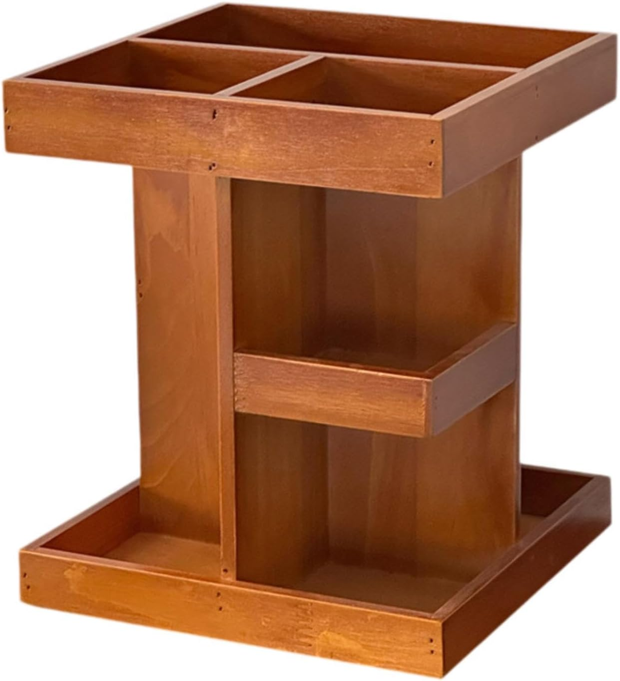 OIIBWQ 360 Rotating Makeup Organizer Wooden Makeup Holder Cosmetic Organizer for Vanity