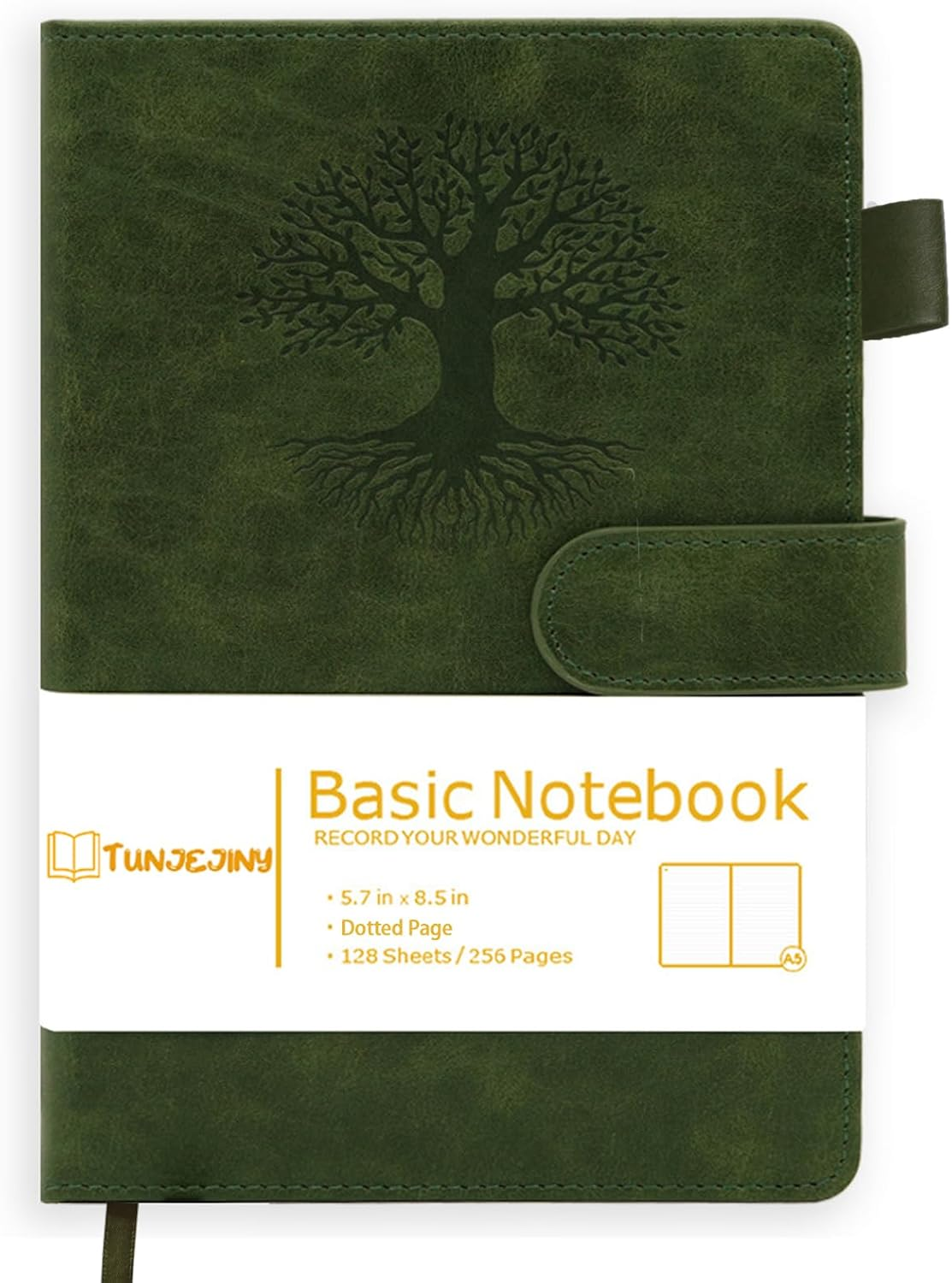 TUNJEJINY Lined Journal Notebook for Women & Men, Hardcover Leather Journal for Writing, A5 College Ruled Notebook for Work & Note Taking, Perfect for Office School Home Supplies, 256 Pages