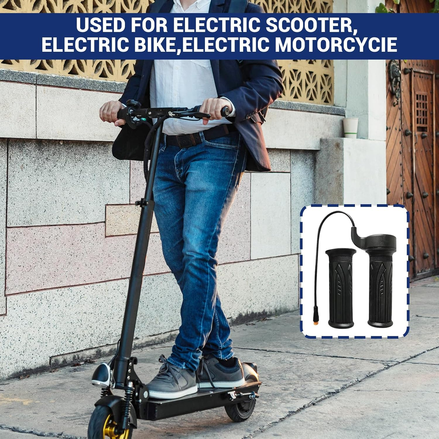 Electric Bike Throttle, 2Pcs Ebike Throttle, Full Throttle Ebike, 1 Pair 12V to 72V Throttle Handle Grip ABS Waterproof Ebike Throttle Easy to Install and Remov, 20X Full Twist Throttle image number 4