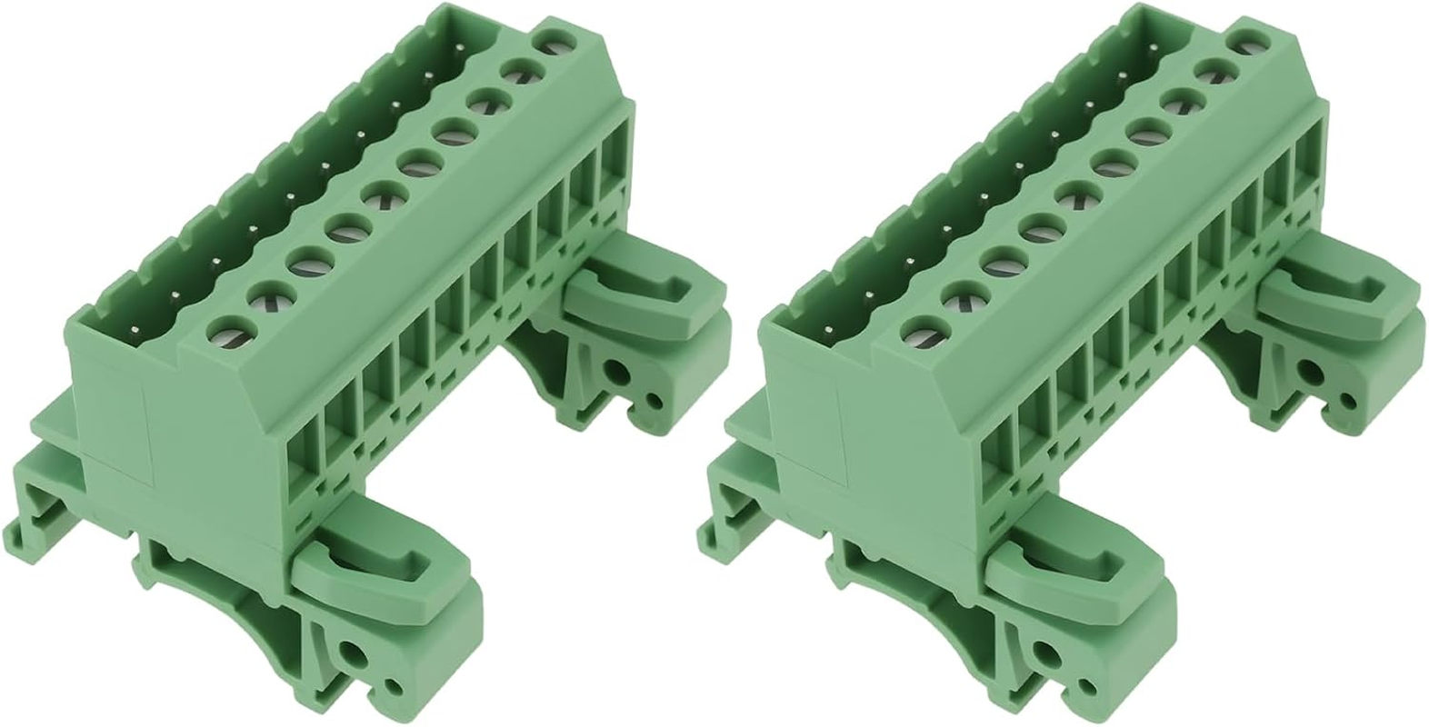 Be in Your Mind 2X 10Pin DIN Rail Connector 2.5/10-G-5.08 5.08Mm Pitch Screw Terminal Block for Industrial Electrical Systems for 35Mm DIN Rail image number 2