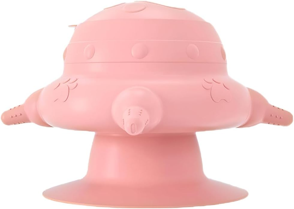 Silicone Milk Bowl with Removable Lid, Powerful Sucker Dog Milk Feeder, 235Ml Pet Feeder Station, 14.2 * 9.1Cm, Pink image number 6
