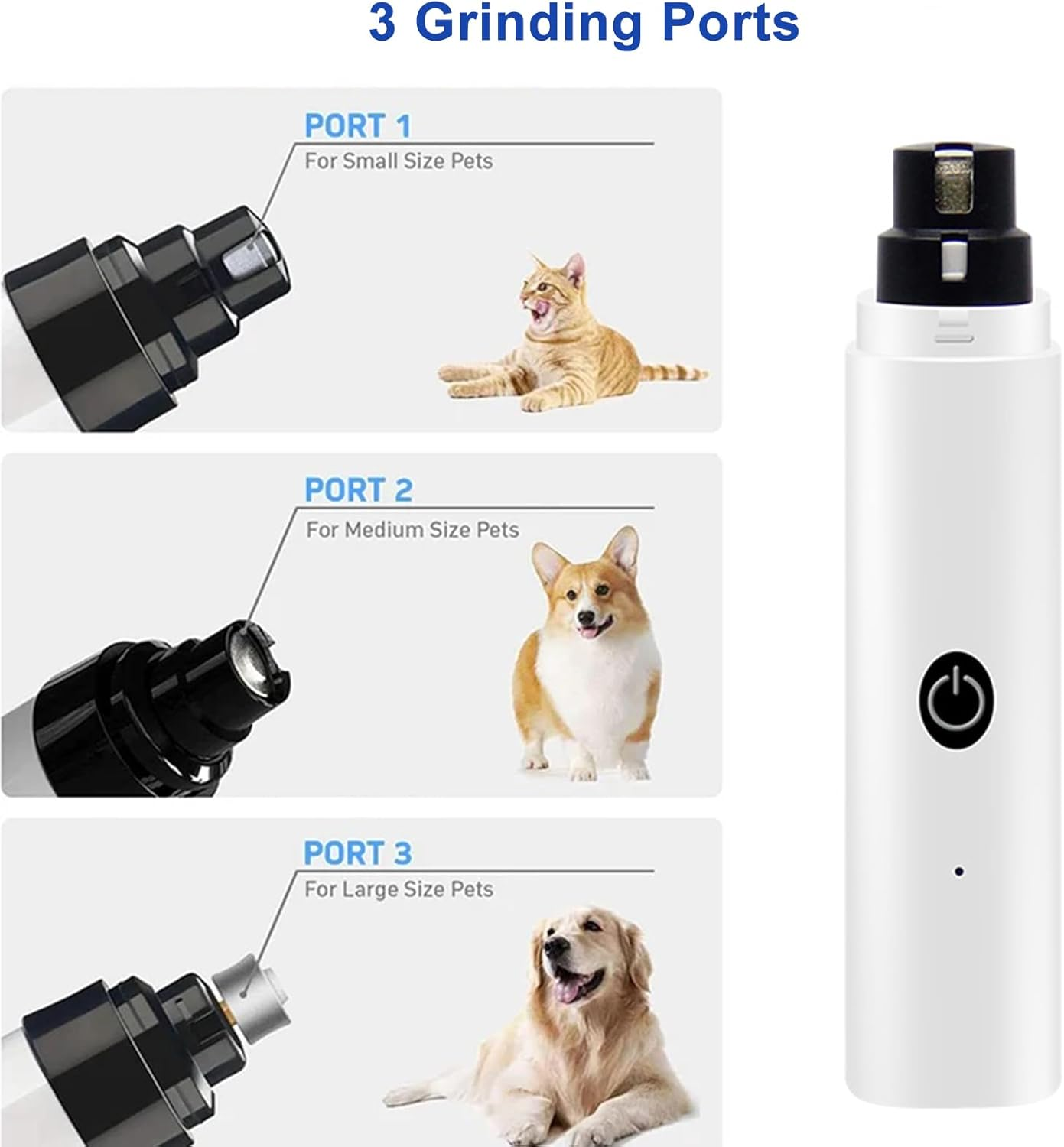 Electric Nail Trimmer Grinder,Usb Rechargeable with Safety Guard,Quiet Pet Nail Trimmer for Small Medium Large Pet Dog Cat