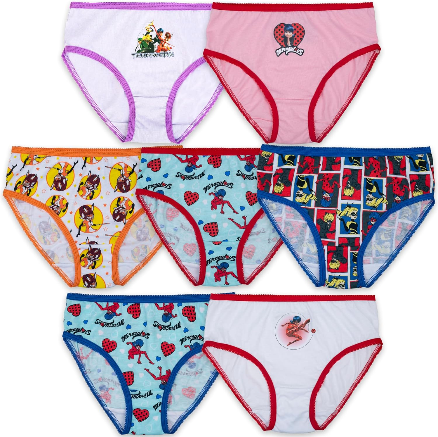 Miraculous Girls' 100% Combed Cotton Ladybug Underwear in Sizes 4, 6 and 8 image number 3
