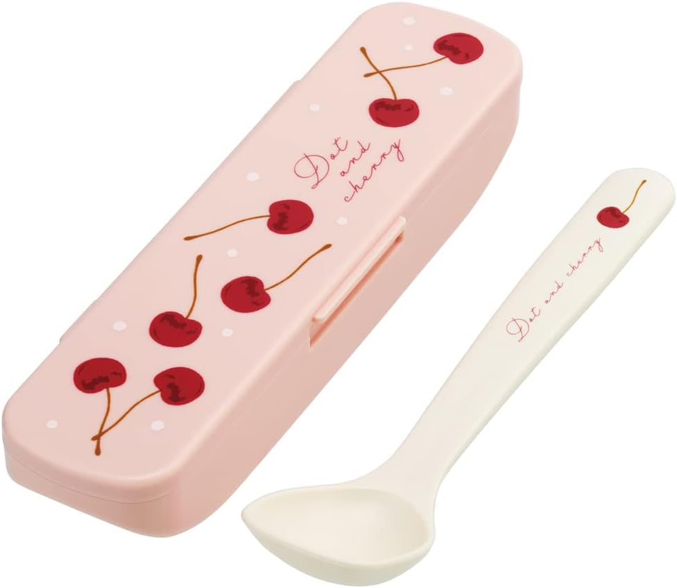 Skater CSOP1AG-A Antibacterial Soup Spoon Case Set Dot & Cherry PK Made in Japan 6.3 Inches (16 Cm) - Bowl Shape image number 5