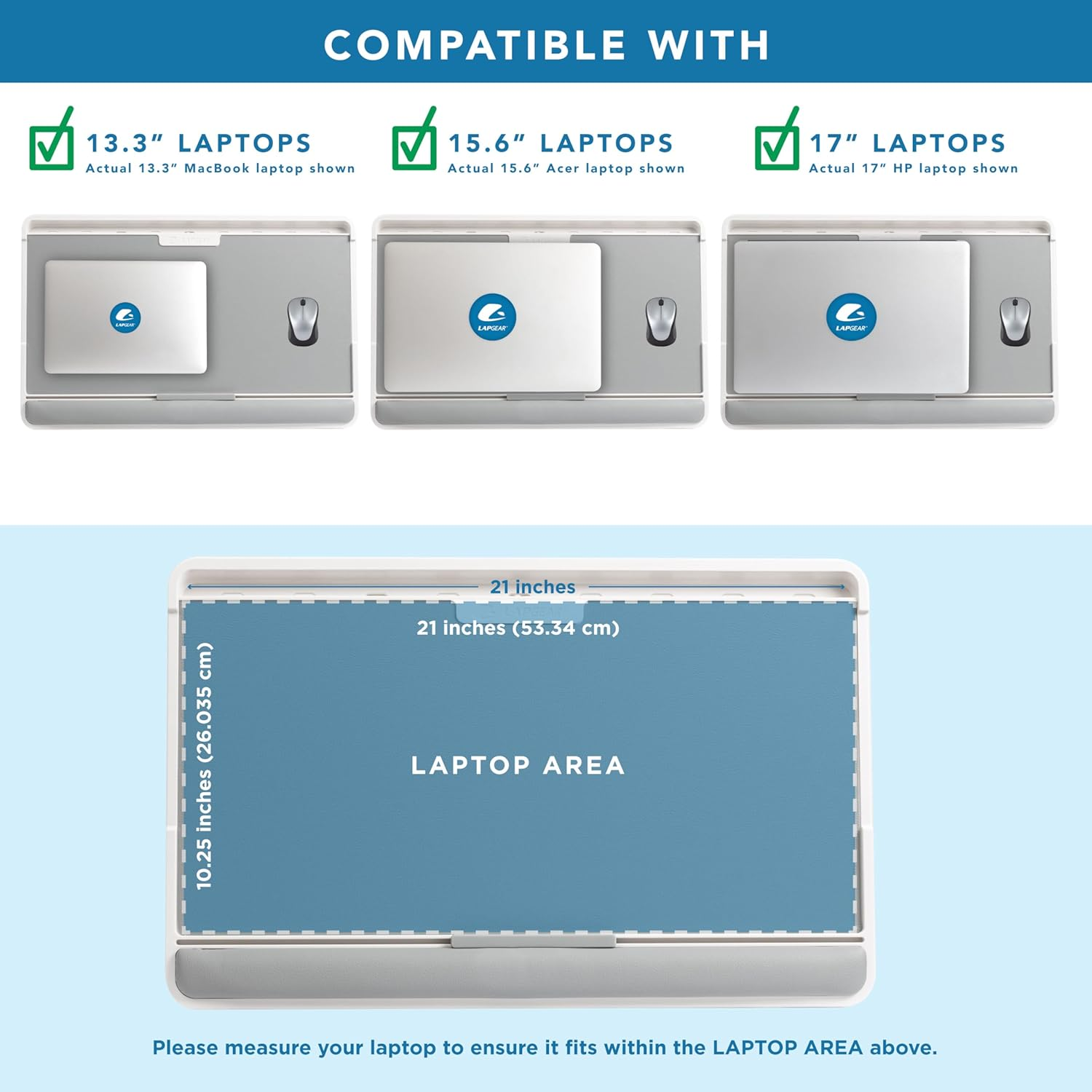 LAPGEAR Easy Tilt Leather Laptop Bed Desk with Adjustable Legs, Wrist Rest, Media Slot, and Built-In Storage - Gray - Fits up to 17 Inch Laptops - Style No. 78505 - Black image number 4