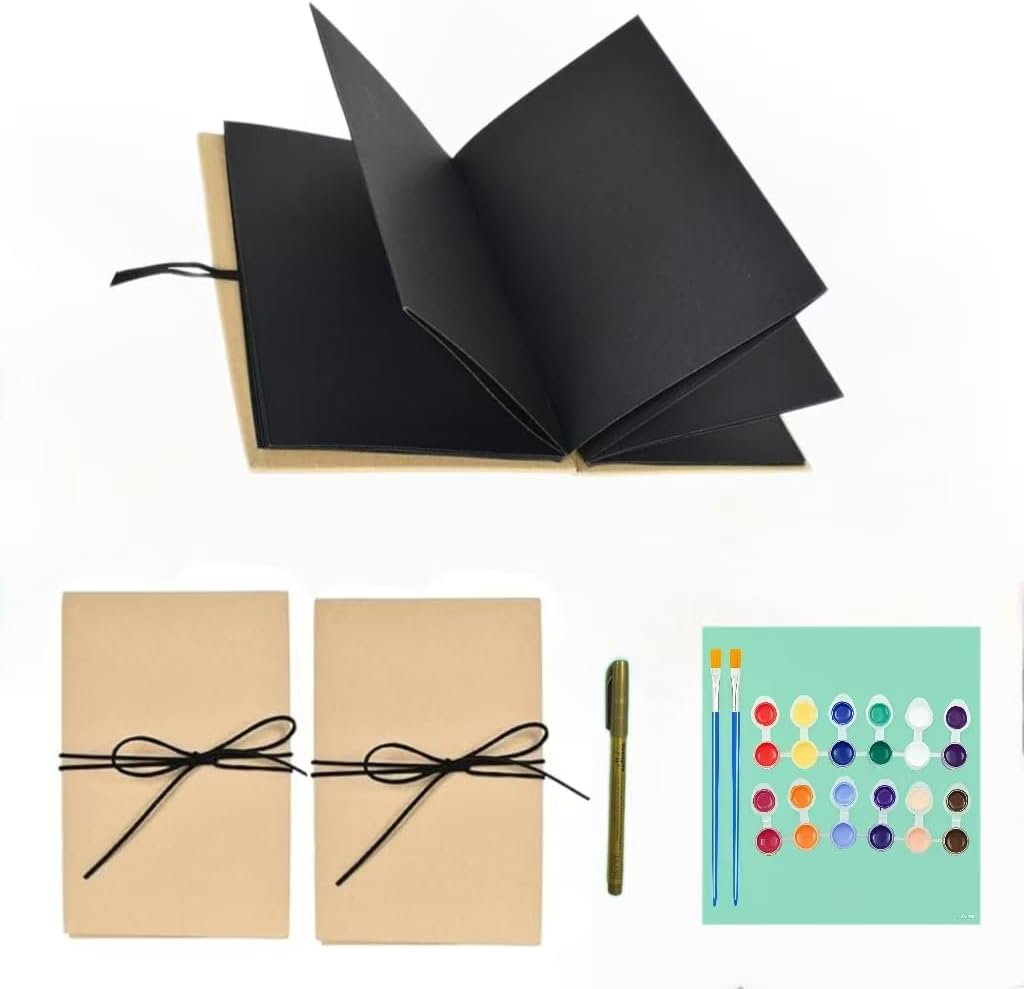 2 PCS Accordion Scrapbook, DIY Folding Memory Book,Small Photo Album with DIY Accessories Set,Stretchable Folding Kraft Paper Memory Book for Wedding Anniversary Valentines Day image number 4