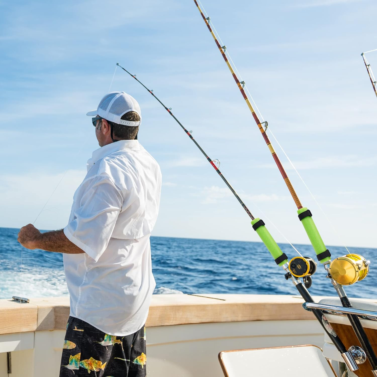 Fishing Rod Float, Floating Rod Butt Cushion, Fishing Float Tube Accessories, Kayak Fishing Rod Floater for Prevent the Narrow Rod Goes Overboard(Include Fastening Straps) image number 5