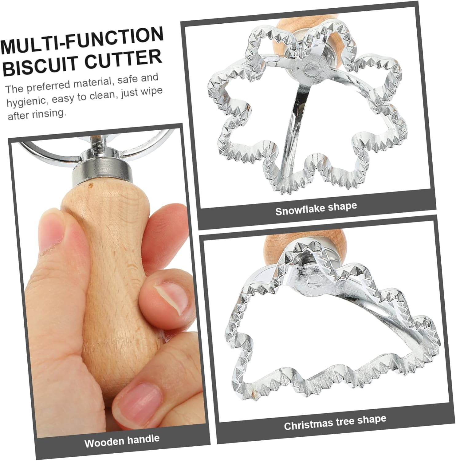 2Pcs Zinc Alloy Cookie Cutters Dumpling Cutter X-Mas Themed for Christmas Treats for Household Kitchen Supply