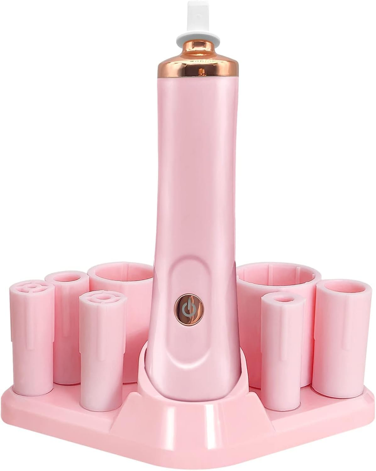 Electric Nail Polish Mixer, Portable Eyelash Glue Mixer, with 2 Adapters and 8 Kinds of Liquid Uniform Mixers of Different Calibers(Pink) image number 5