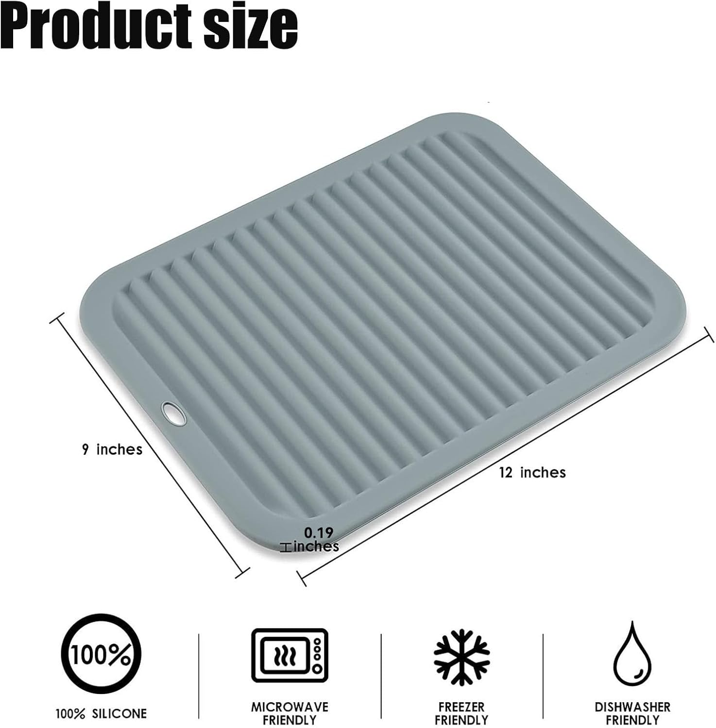 XUTONG 3 Pcs Silicone Pot Holder Silicone Trivet Mats,Silicone Table Mats Hot Pad Mats Pot Holder 30X22 Cm,Non-Slip Rest Table Mats Heat Resistant Pot Coaster Table Countertop Mats Drying Mat (Grey)