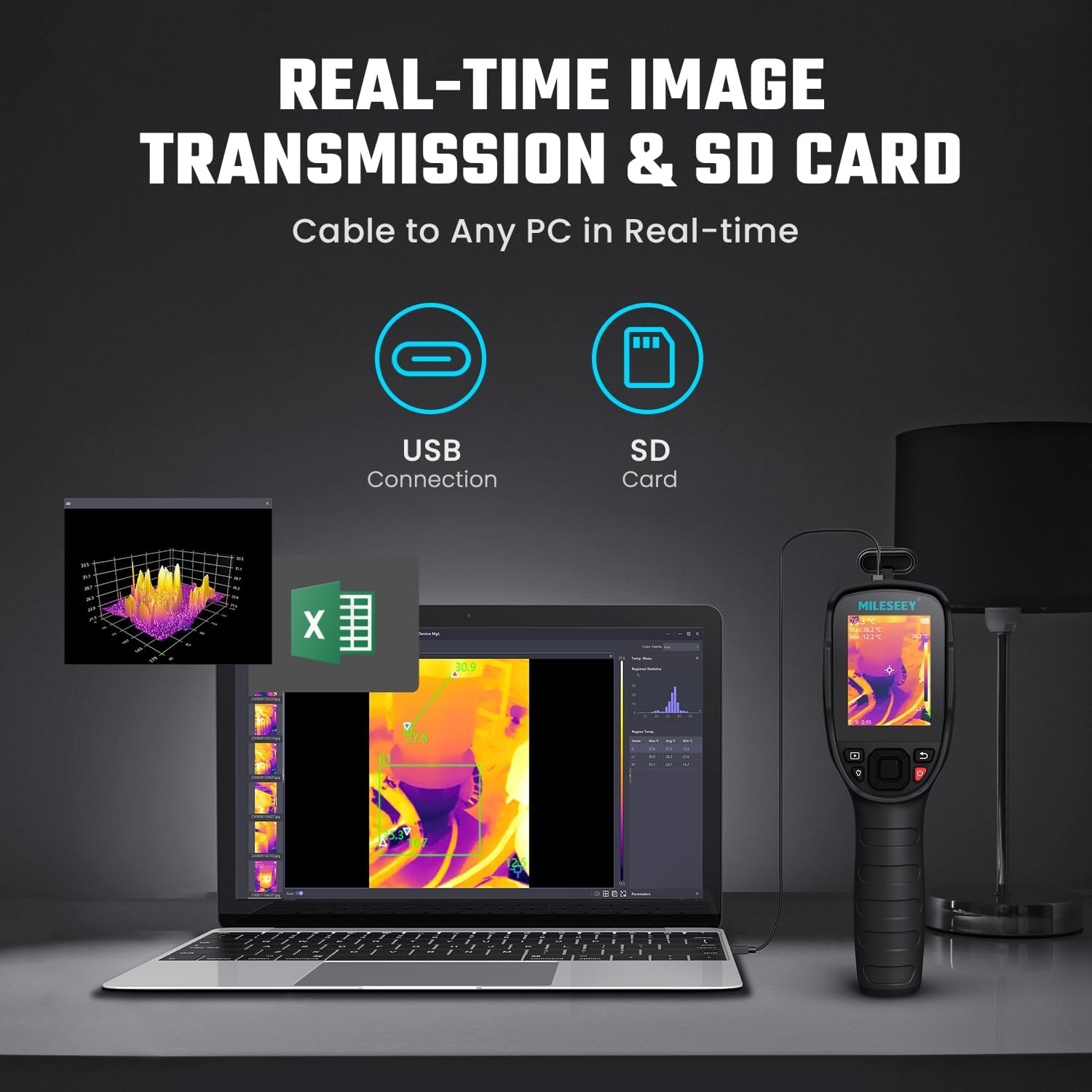 TR256E Thermal Imagers,Mileseey 256 X 192 IR High Resolution Thermal Imaging Camera, Video Recording Supported, Handheld Infrared Camera with 16G Built-In SD Card, Automatic Tracking image number 4