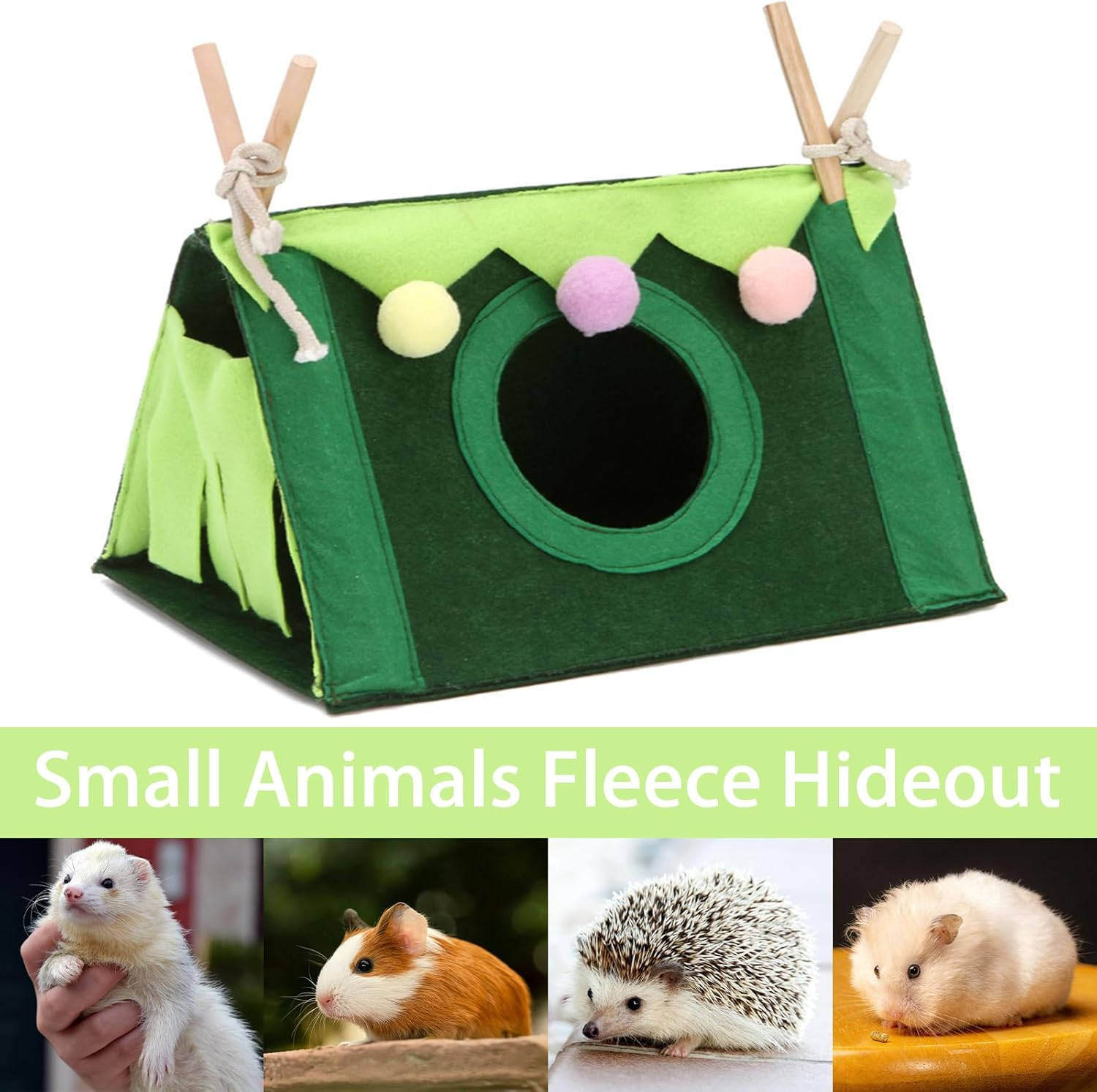 Guinea Pig Bed, Guinea Pig Forest Hideaway, Corner Hammock Small Animals Hideaway, Small Animal Beds, Cuddly Cave for Ferrets, Chinchillas, Hedgehog Hamsters and Gliders Rats image number 2