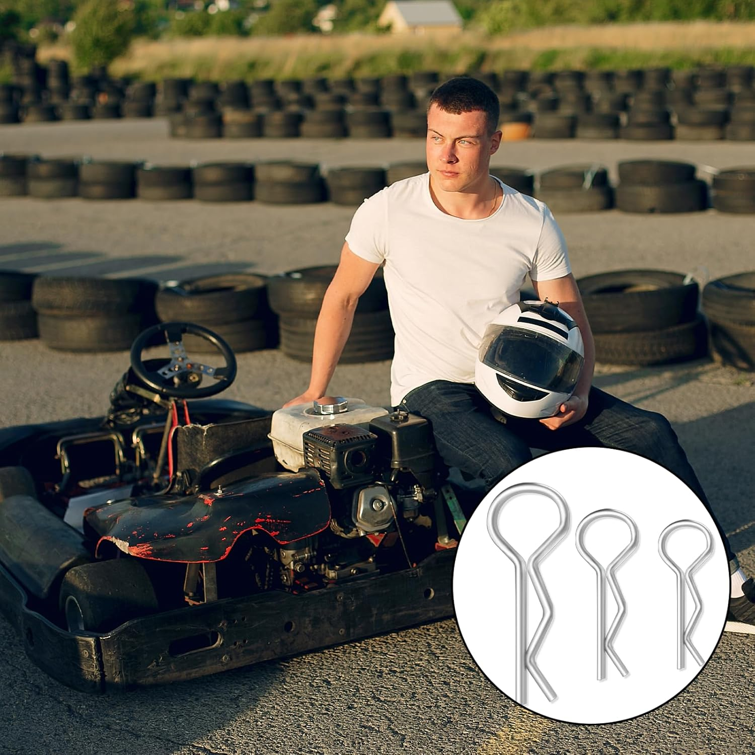 TEAONE Stainless Steel Body Shell Clip, 120 PCS R Pins Replacement Compatible with 1/8 1/10 1/16 for RC Hsp Car Truck Buggy Crawler Parts image number 6