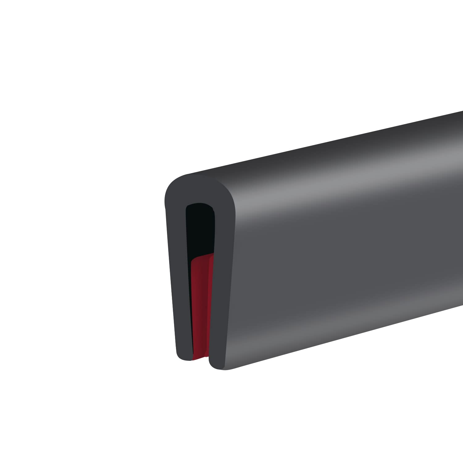 Rubber Edge Trim, Self-Adhesive Rubber Edge Trim, Edge Protector for Sheet Metal, EPDM Material, Fit 3/32"(2Mm), Length 20Ft(6.2M), Black Color, U Channel Edge Trim image number 5