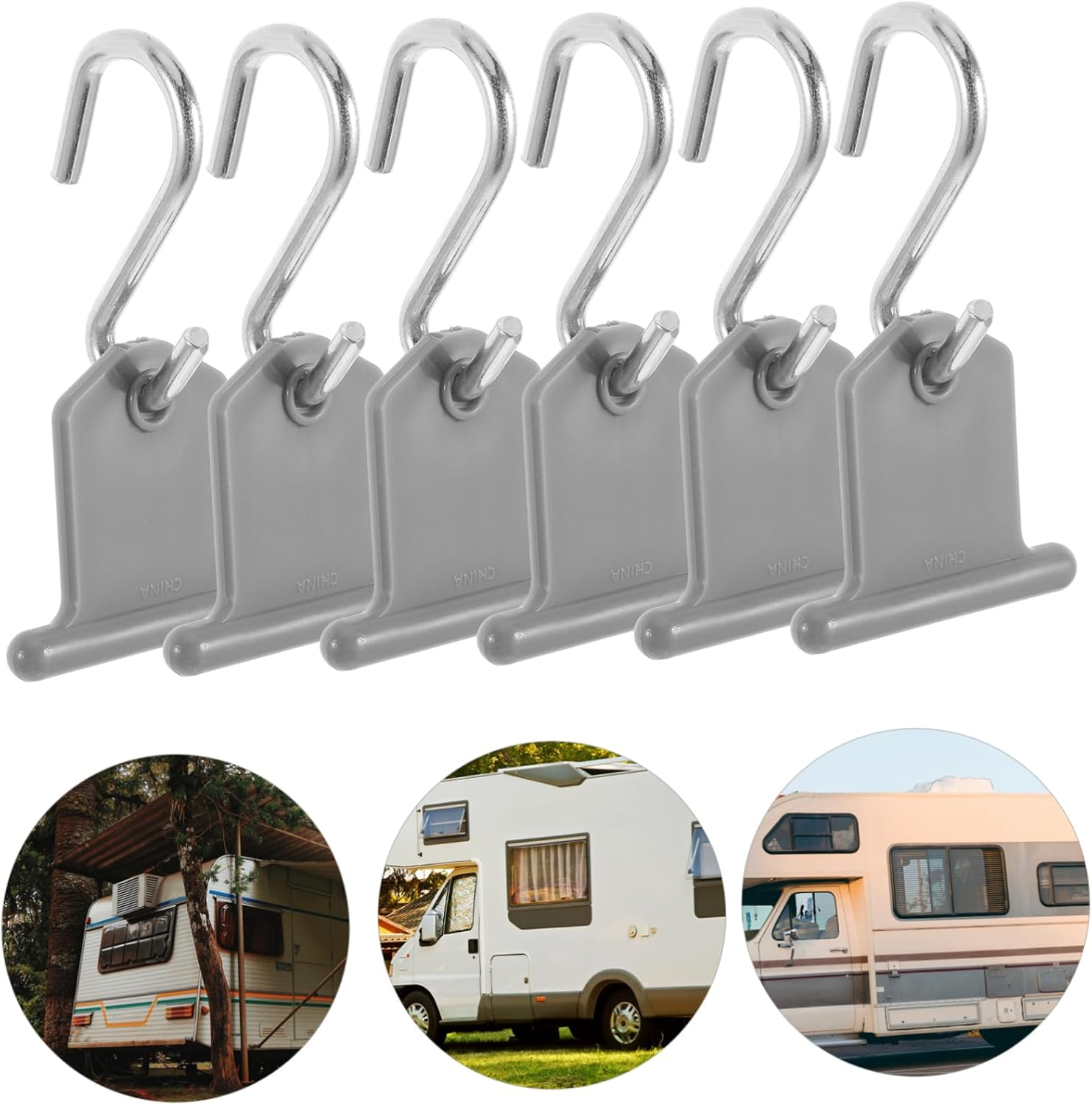 16Pcs Rv Awning Hooks Stainless Steel Hooks for Rv Awning Easy Install Camping Supplies image number 5