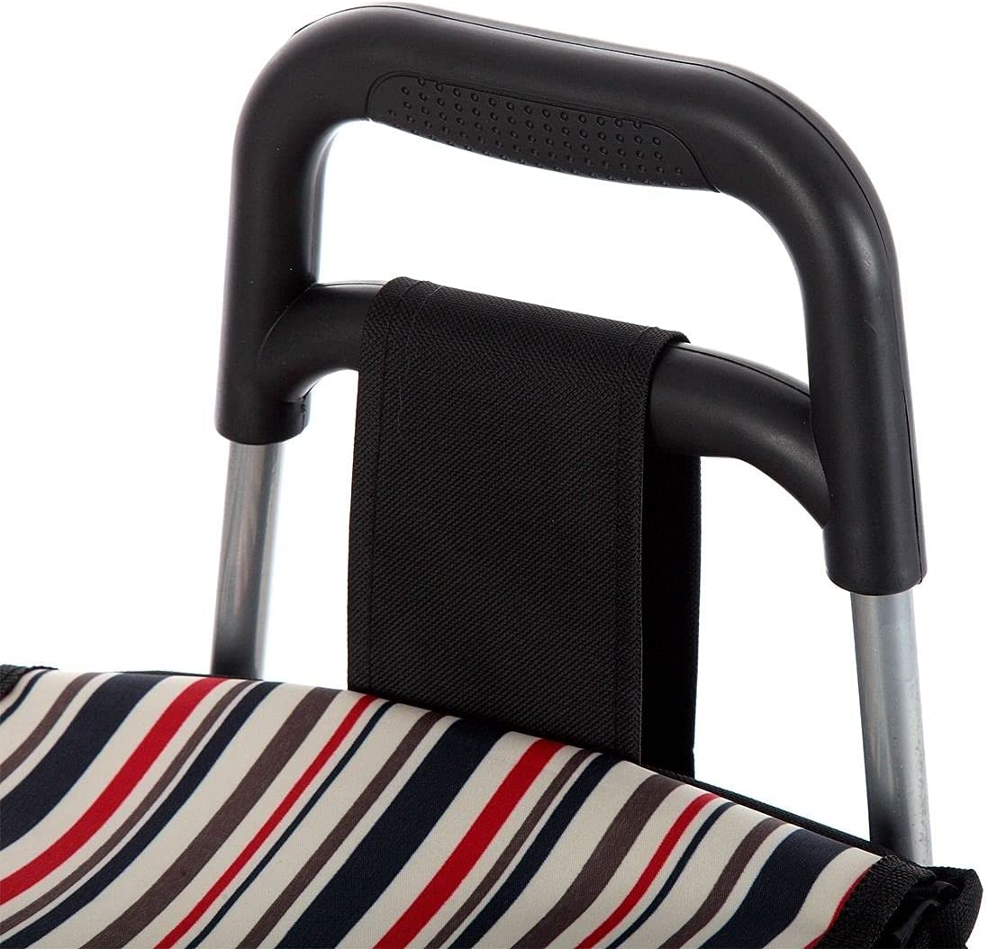 Shopping Trolley with Wheels Foldable Shopping Cart Stair Climbing Utility Cart Tri-Wheel Waterproof Nylon Shopping Bag Aluminium Framed Black image number 4