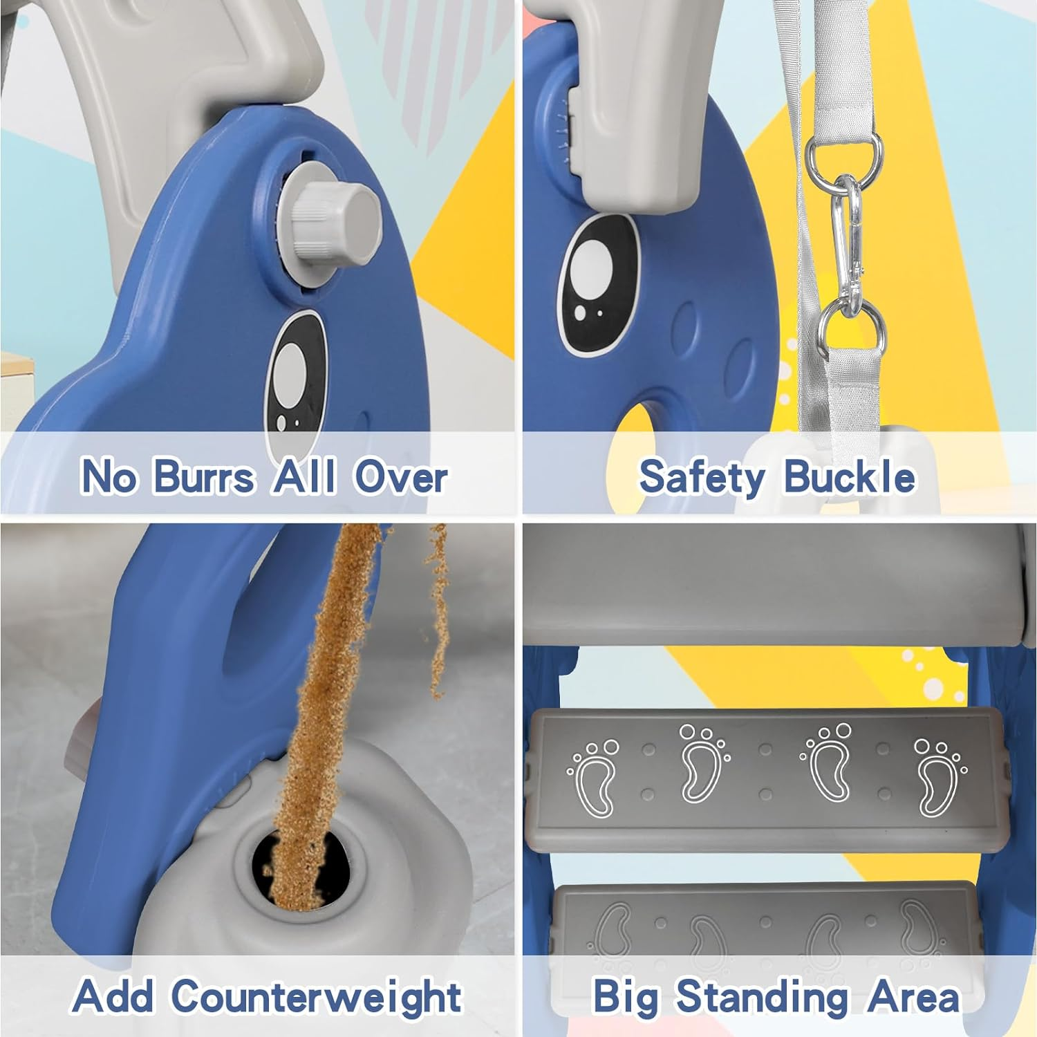 Kids Slide Swing with Basketball Hoop Activity Center Toddler Play Set for Boys Girls Indoor Outdoor Playground Backyard image number 1