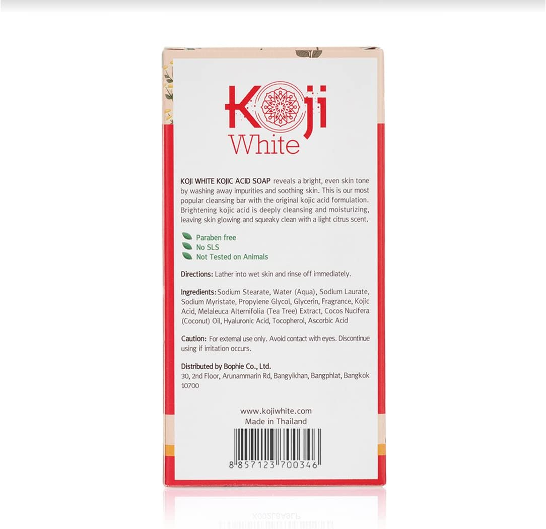 Koji White Kojic Acid Skin Brighten & Glowing Soap, Gift Set for Women with Papaya, Glutathione, Vitamin C, Collagen, Charcoal for Dark Sport, Hydrating Facial & Body, Not Tested on Animals, 2.8 Oz (6 Bars) image number 2