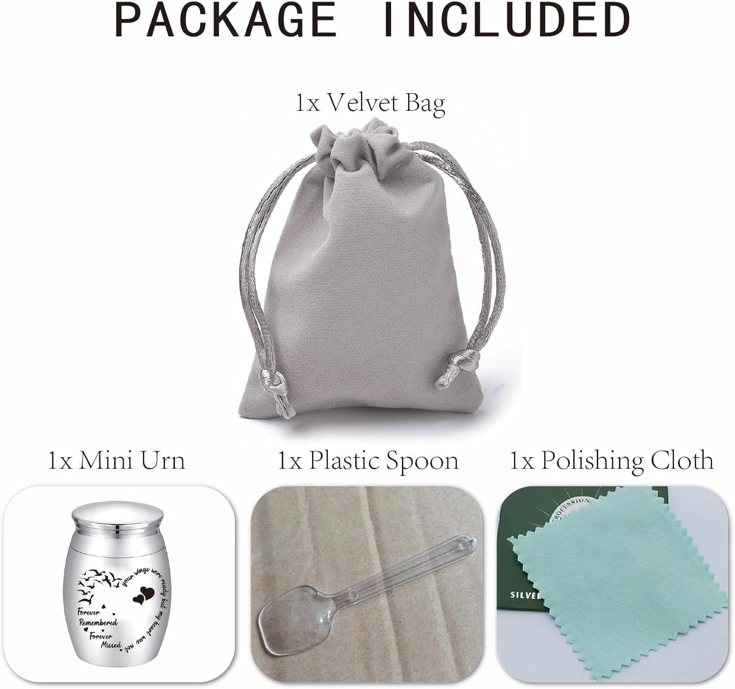 CREATCABIN Seagull Heart Mini Urns for Human Ashes Small Cremation Keepsake Urn Silver Alloy Sharing Funeral Urn Miniature Burial Jar Memorial Ashes Holder Decorative Urns 1.6X1.2Inch image number 3