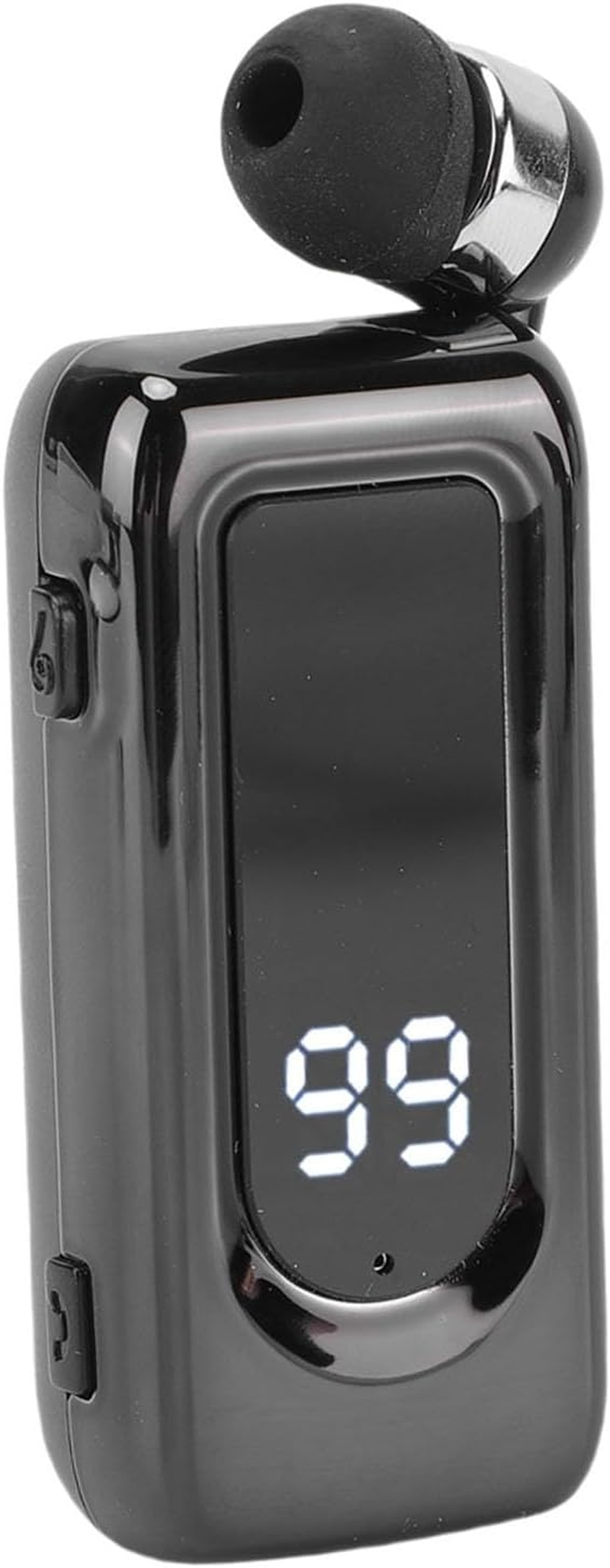 SENECESLI Smart LED Battery Indicator, Retractable BT5.4 Wireless Headphones, LED Display, Stereo Headphones with Controller (Black) - Silver image number 2