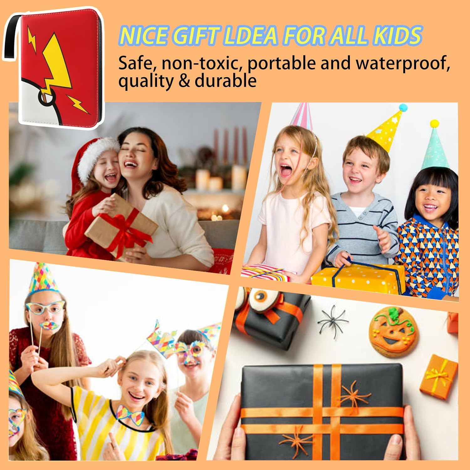 9 Pocket Card Binder, Trading Card Collector with 50 Removable Sleeves,900 Cards Pocket Portable Card Collector Album Holder Book image number 2