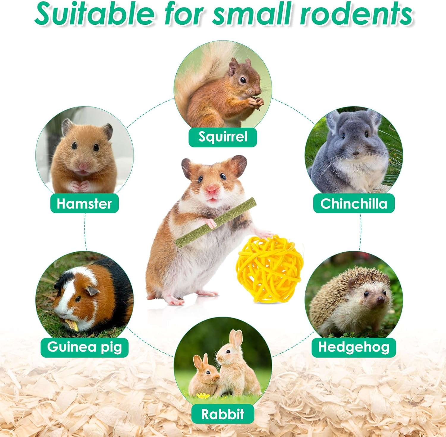 Bunny Chew Toys, 28Pcs Wood Rabbit Chew Toy for Teeth Bite Resistant Hamster Teething Toy Attract Attention Hamster Chewing Set Safe for Guinea Pig image number 5