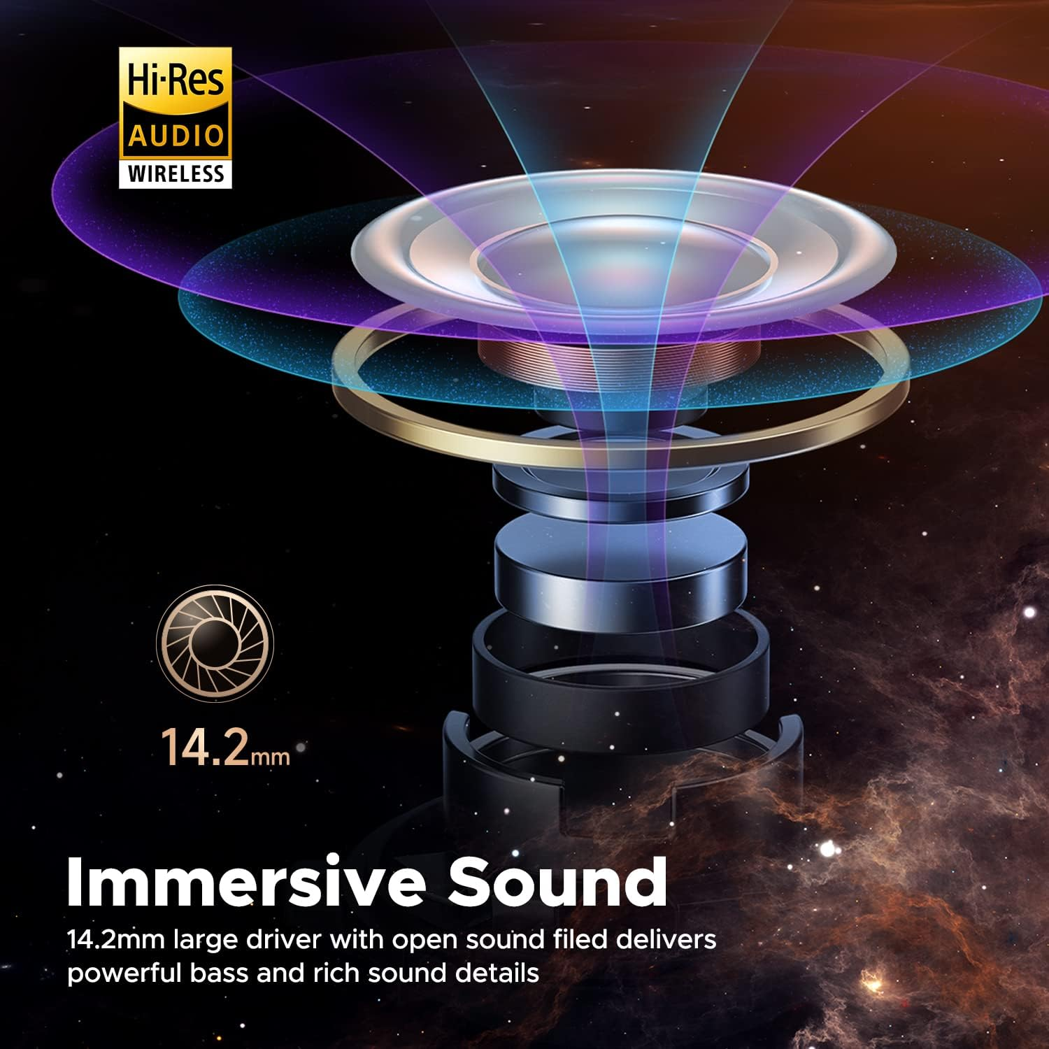 Soundpeats Wireless Earbuds with Hi-Res Audio, Air3 Deluxe HS Semi In-Ear Headphones with LDAC, ENC Clear Call, APP Control, 14.2Mm Large Driver, Game Mode, In-Ear Detection, Total 20H (Black)