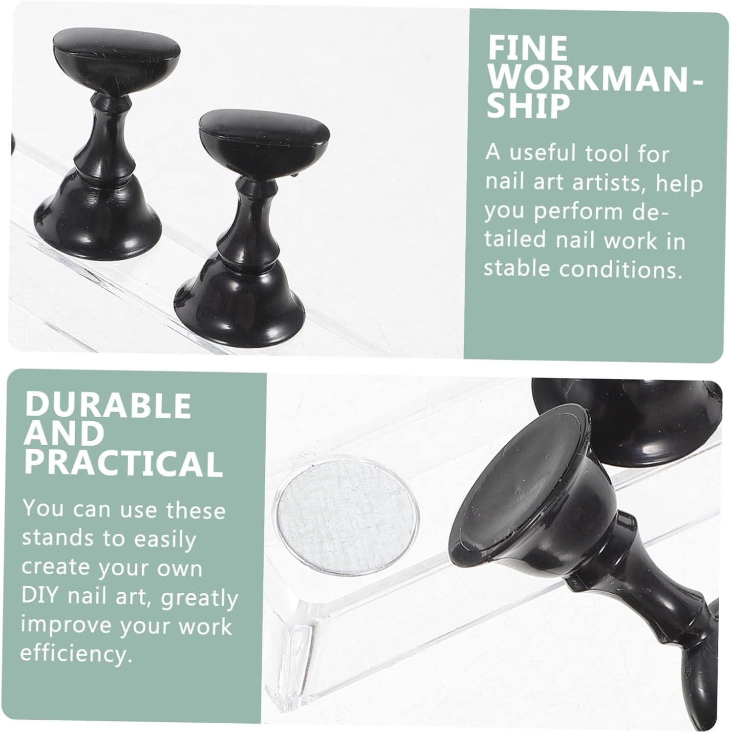 CALLARON 2Sets Diy Nail Tip Holder Stand Magnetic Base for Nail Art Practice Display image number 5